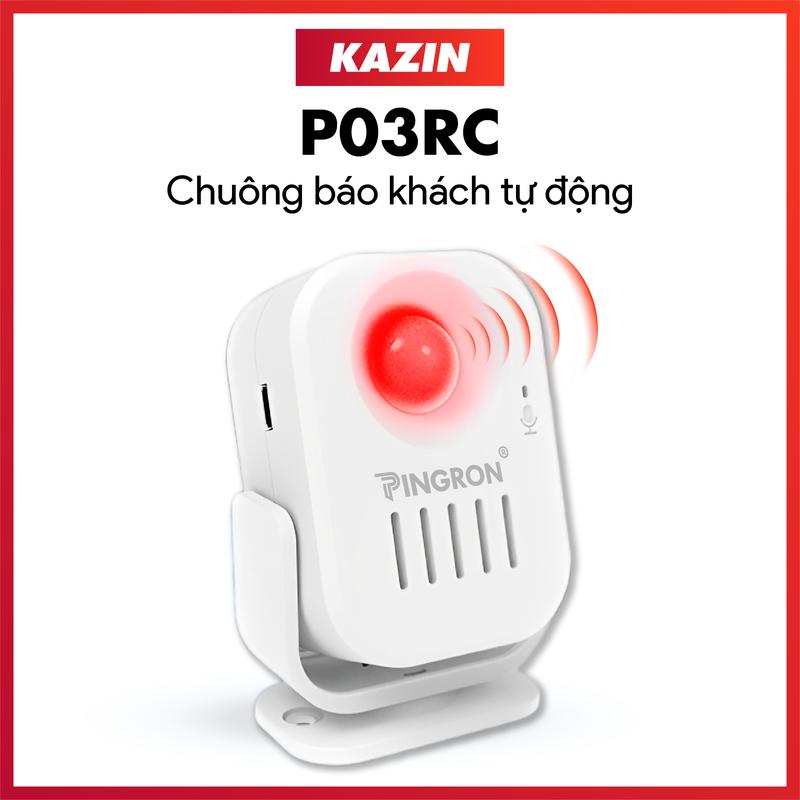Chuông báo khách tự động PINGRON PR-P03RC hỗ trợ ghi âm tiếng Việt, âm thanh lớn và có tích hợp hồng ngoại không dây chặn  cửa
