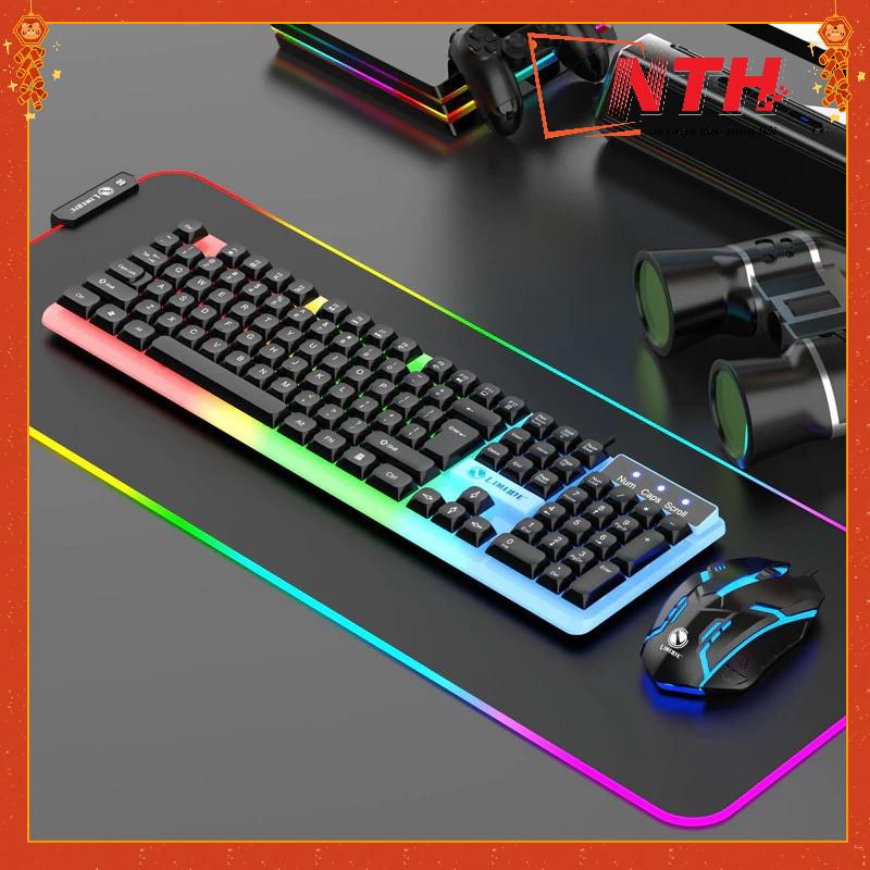 Bàn Phím Giả Cơ Kèm Chuột Máy Tính Có Dây Combo GTX350 Fullsize 104 Phím Có Đèn…