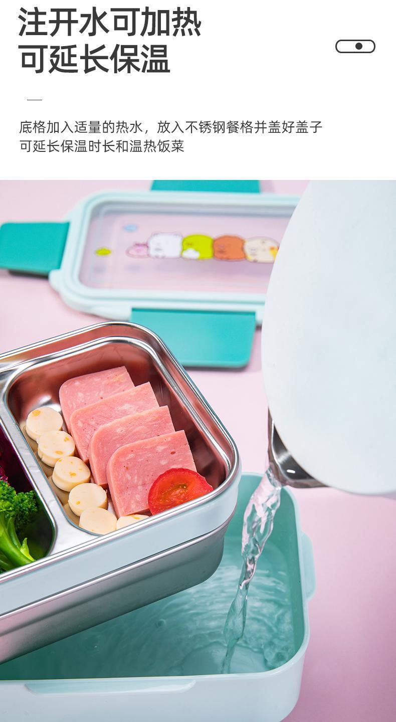 Product Introduction of 304 Stainless Steel Insulated Lunch Box for Students, Double Layer Compartment Bento Box, Office Workers' Lunch Separator Type, Canteen Meal Box 4