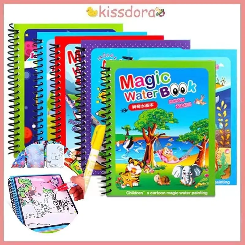 Kissdora Magic Water Book Magic Watercolor Painting, Magic Water Book For Children With Many Themes
