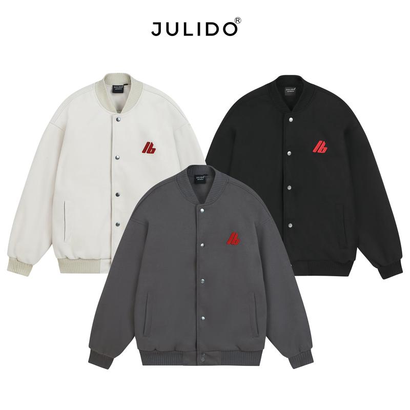 (DEAL MỞ BÁN) Áo khoác bomber dạ lót lông cừu JULIDO Logo thêu nổi