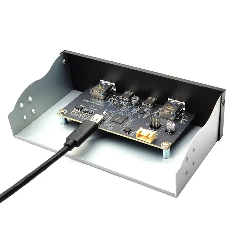 USB3.2 TYPE-C 10Gbps Optical Drive Panel 2X USB GEN2+2X TYPE-C 3.5-Inch 5.25-Inch HUB 19PIN to C-Port Front Back Plug