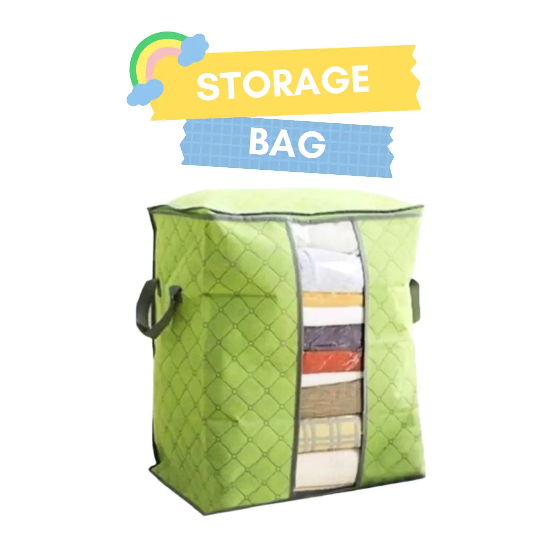 RUMAUMA Storage Bag Organzier Handles Tempat Penyimpanan Pakaian Rumah