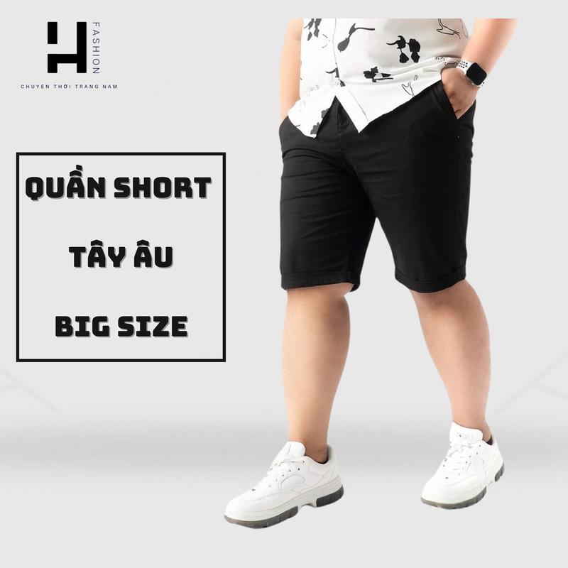 Quần short nam Trơn tây âu vải Cotton 2 chìu co dãn nhẹ mẫu BIG SIZE from Ôm gọn tôn dáng