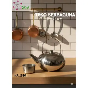 HA Teko Stainless Dengan Saringan Emas/Silver || Teko Serbaguna Lipat Praktis