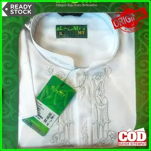 Baju Koko Pria AL MIA MT Original lengan panjang putih fashion atasan muslim koko almia dewasa perlengkapan ibadah sholat