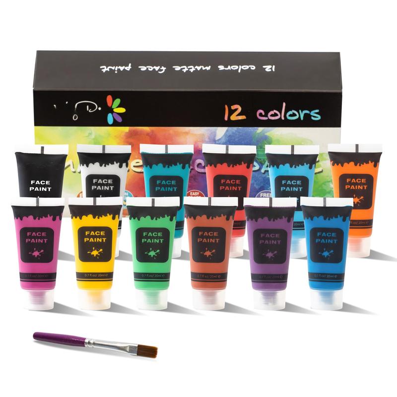 12 Colors Face Body Paint Set Safe Liquid For Adults And - Matte 0.7 Fl ...