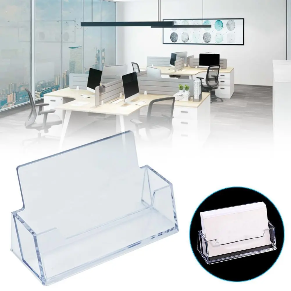 1pcs Business Card Stand Holder Name Card Desk Stand Clear Desktop Business Card Stand