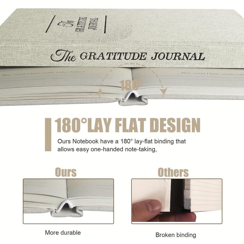 Gratitude Letter Pattern Notebook, 1 Count Modern Simple Durable Daily Guide Planner Notebook, Creative Multi-purpose Notebook for Home Office School 2