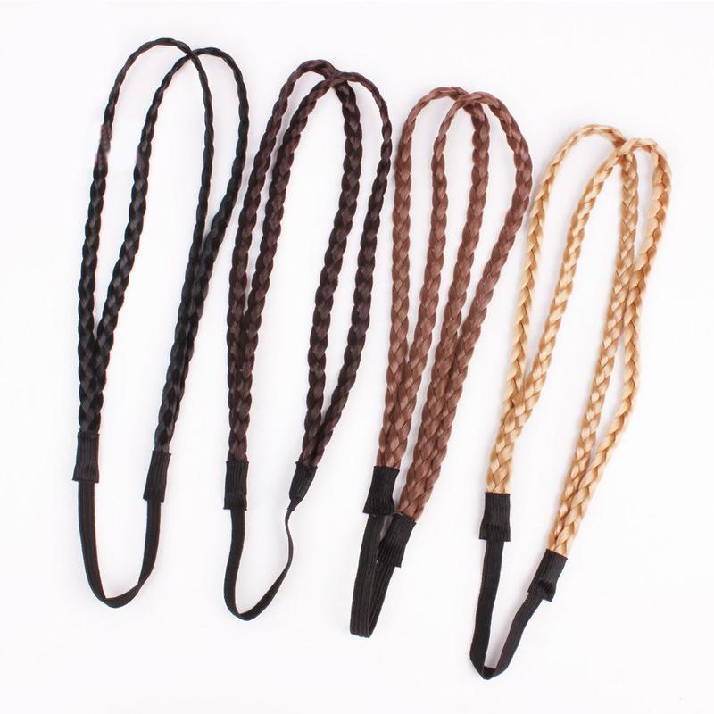 Pop Elastic Twist Headband Headwear Head hoop 4 colors Double Braided Wig Headband Braided Hair Band Synthetic Wig 1