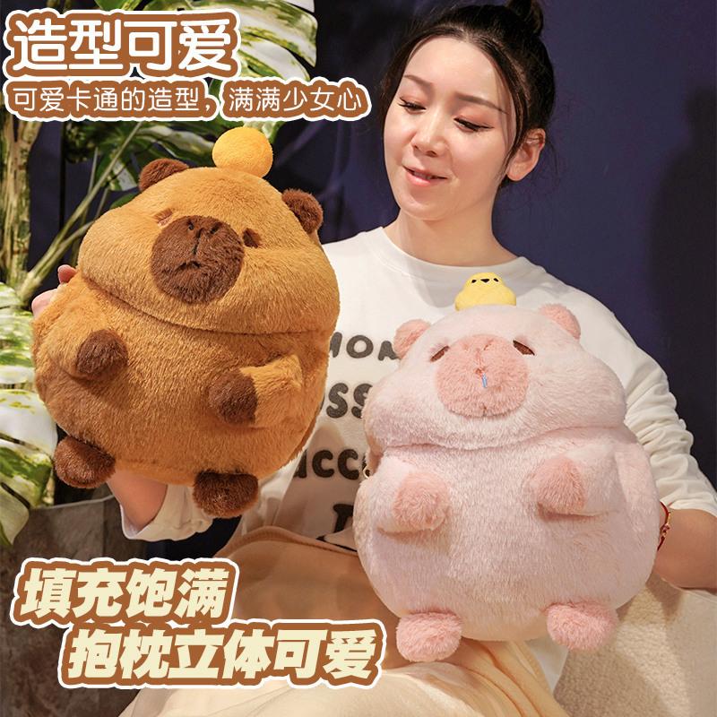 Bộ chăn gối văn phòng hình thú capy siêu đáng yêu ,Chăn mền gối văn phòng 3 trong 1 mẫu capy 5