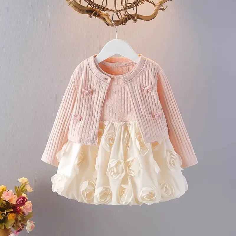 Váy Bé Gái, Bộ Sưu Tập Xuân Thu, Quần Áo Mùa Thu Cho Em Bé Phong Cách Công Chúa, Áo Cardigan Dài Tay, Váy Phù Hợp Với Trẻ Em, Hàng Mới Về 2024, Thích Hợp Cho Trẻ Nhỏ