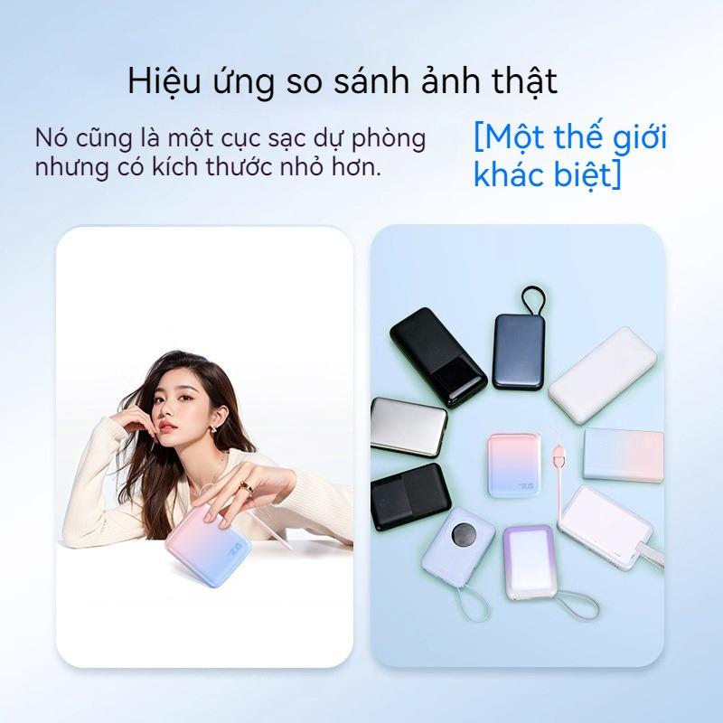 Sạc Dự Phòng Mini sạc nhanh 66W power bank tích sẵn cáp cho điện thoại Sạc Pin Power Bank 20000mAh 3