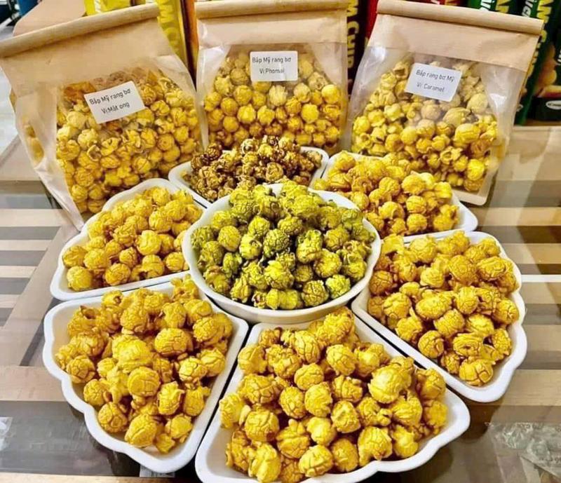 băp rang bơ  mỹ siêu to siêu ngon, đủ 7 vị giòn thơm 1kg popcorn 0