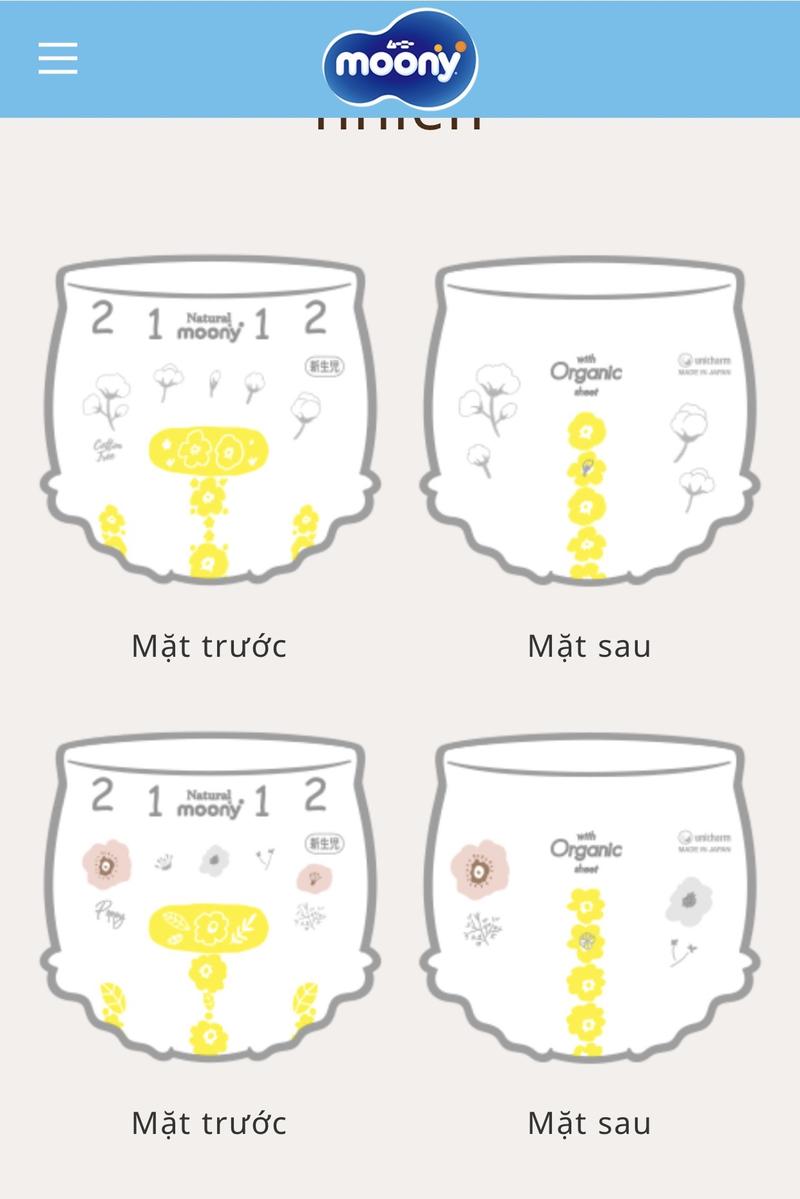 Product Introduction of Bỉm Moony Natural size NB63/S58/M46/L36/L38/XL32 cho bé 1