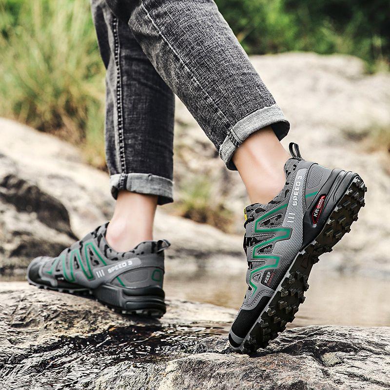 Product Introduction of 2023 Cross-Border Hiking Shoes Men's plus Size Lightweight Casual Mountain Running Shoes Riding plus Size Outdoor Hiking Shoes Non-Slip 27