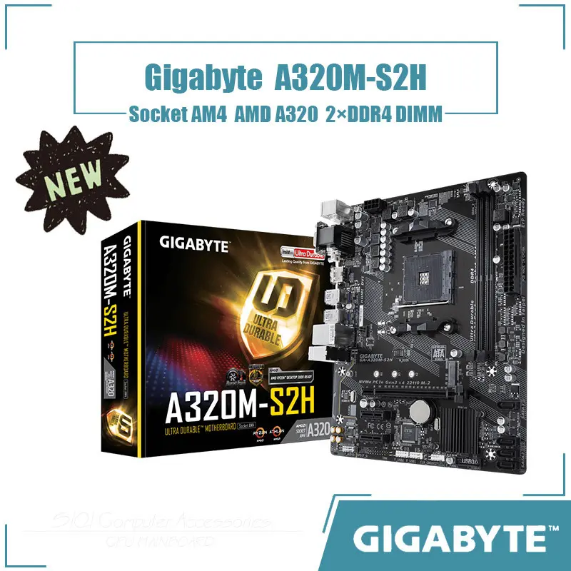 New Original For Gigabyte A320M-S2H motherboard Socket AM4  2xDDR4 DIMM Using AMD A320 chipset Micro ATX 32GB