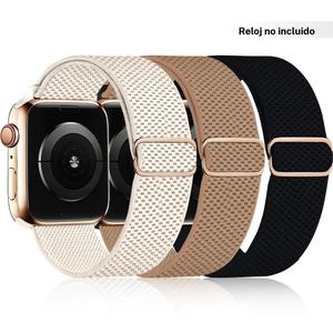 Banda elástica solo para Apple Watch Band para mujeres y hombres, correa deportiva resistente al agua, correa de nailon elástica deportiva ajustable para la serie iWatch