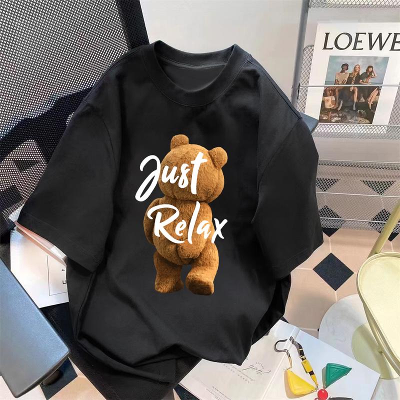 Product Introduction of Limited-Time Discount Youth Summer Short-Sleeved T-shirt Cartoon Print Half Sleeve Shirt Loose All-Matching round Neck T-shirt Clothing Women's Clothing 13