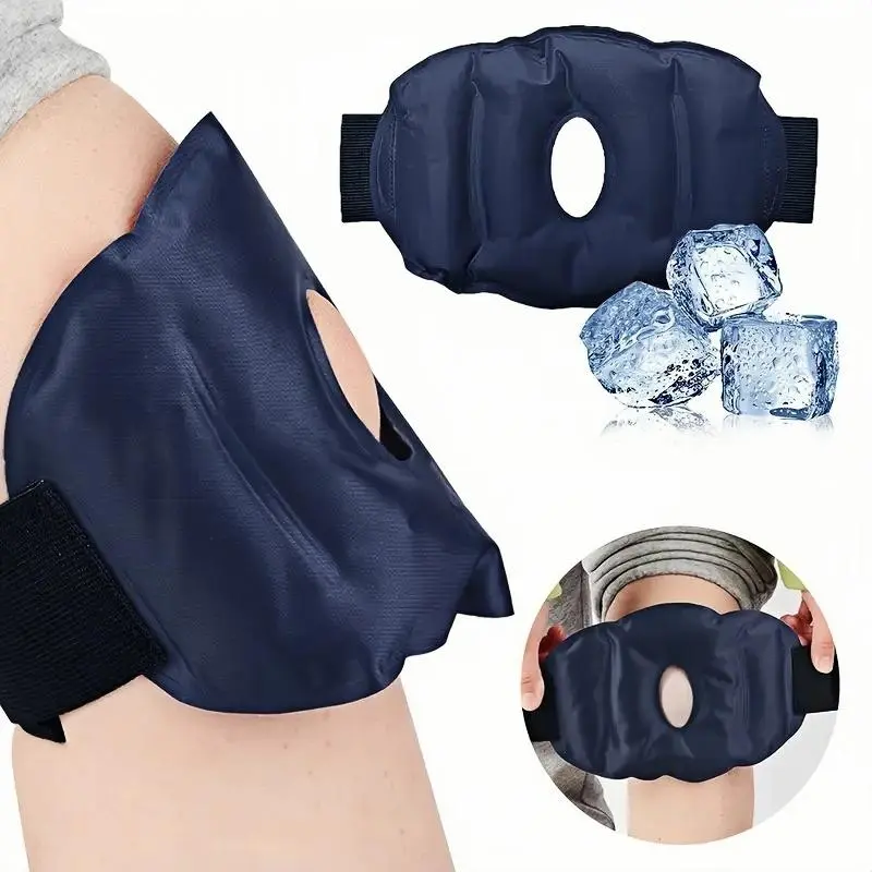 Knee Ice Pack, Reusable Nylon Compress for Joint Relief, Flexible Strap Design Knee Ice Pack
