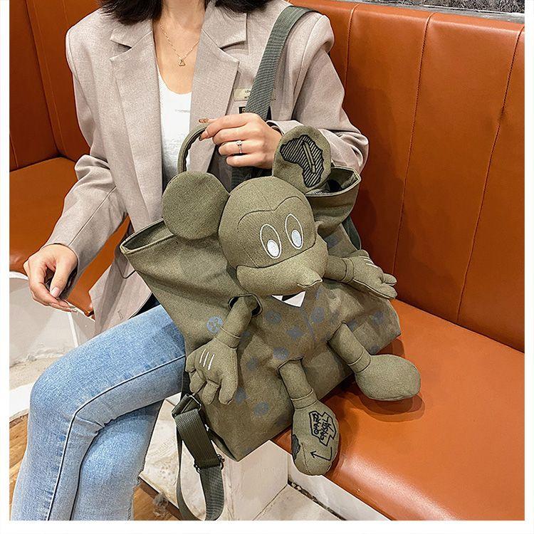 Product Introduction of Ba Lô Vải Bố Búp Bê Mickey, Thời Trang, Phong Cách Phương Tây Thường Ngày Sức Chứa Lớn, Thích Hợp Đi Du Lịch, Túi Đi Học Học Sinh, Hàng Mới Về Năm 2024 Nam Bag Backpack Đeo Vai 17