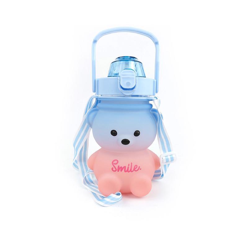 Miere Home - Botol Viral Botol Minum Gemoy Anak Botol Bear Beruang Gradasi 3D Tumbler 1.2 Liter Botol Motivasi Stikerb 2D dengan Tali 6