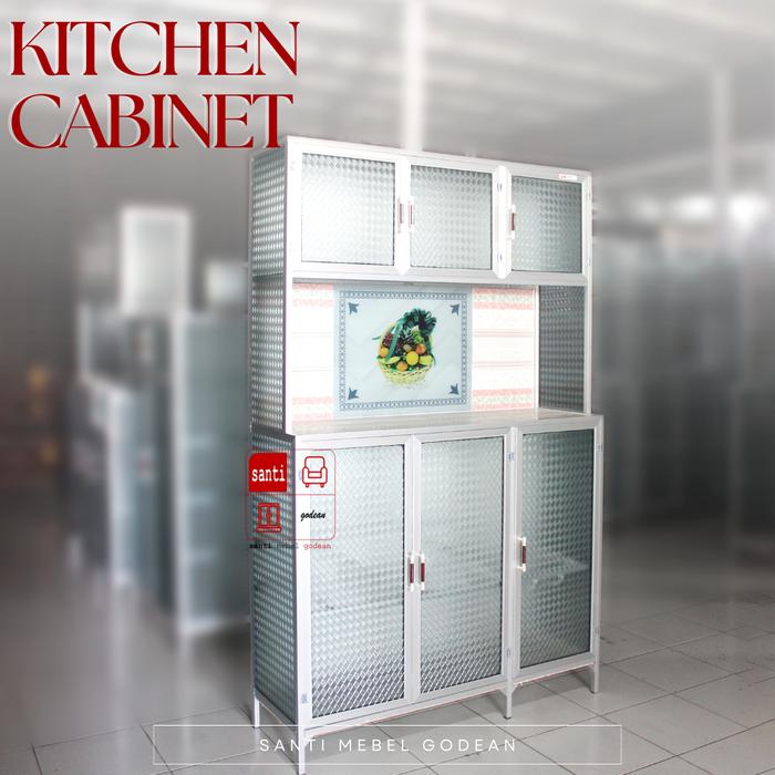 Gambar Lemari Dapur Rak Piring Aluminium 3 pintu MDR silver ABKLUR Tebal dari santimebel Kab. Sleman Tokopedia
