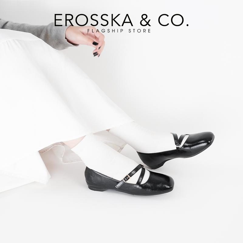 EROSSKA - Giày búp bê nữ kiểu giày ballet core đế độn cao 2cm màu nâu - EL071 2
