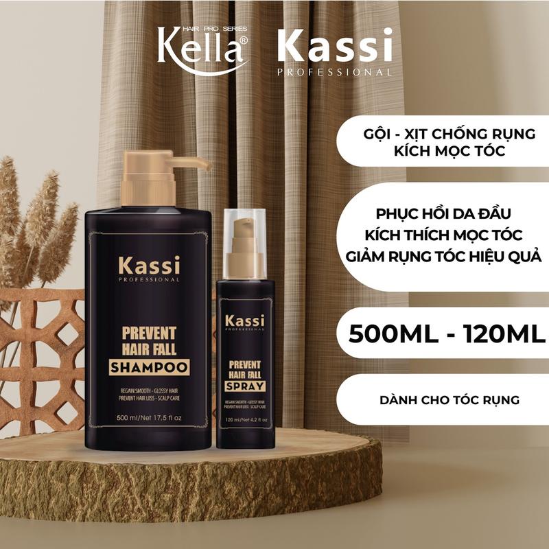 Bộ Dầu Gội Và Xịt Dưỡng Ngăn Ngừa Rụng Tóc Kassi Combo Dầu Gội Và Xịt Kassi Ngăn Ngừa Và Hỗ Trợ Mo,c Tóc Chăm Sóc Tóc