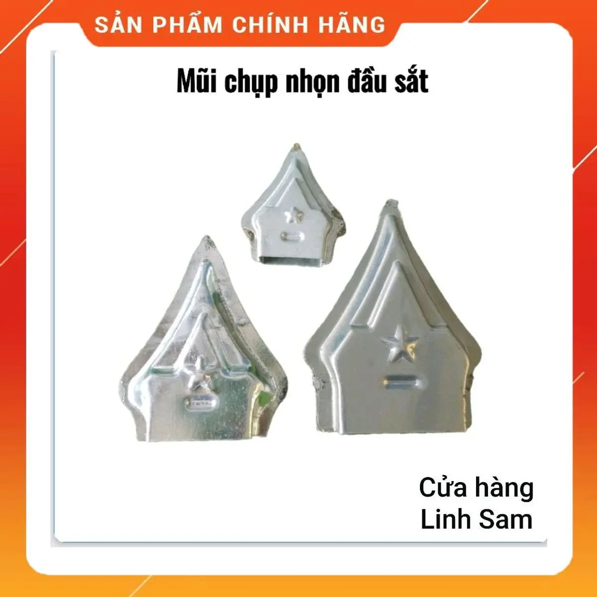 Combo 100 Mũi Chụp Nhọn Đầu Sắt 13×26 / 100 Cái 20×40/ 100 Cái 25x50; Chong Sắt; Chông Rào Sắt; Nắp Chụp Bịt Đầu Thép Hộp; Mác Chụp Hàng Rào; Mác Sắt Hàng Rào Đã Mạ Kẽm Chống Sét