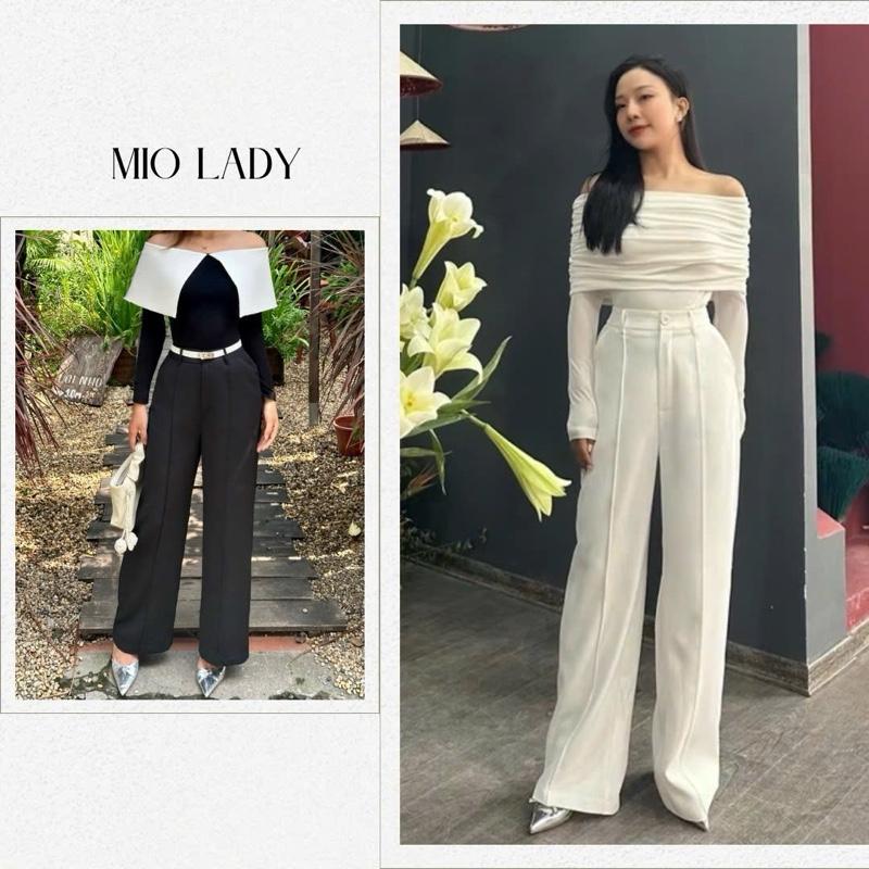 Quần Tây Ống Suông, Cạp Cao, Chất Liệu Trượt Ý, 2 Phiên bản chiều dài, Nữ Women Pants - Miolady