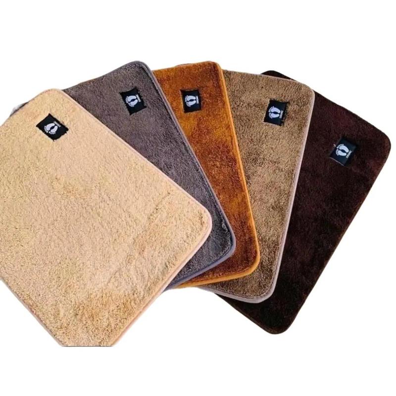 Bộ 5 Thảm Lau Chân Lông Cừu Len Mịn Siêu Thấm Hút Kích Thước 40x60cm - Chống Trơn Trượt