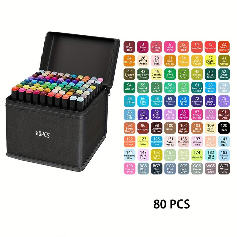 Product Introduction of Permanent Marker Pen Set, 1 Set Art Marker Pen with Storage Bag, Versatile Art Pens for Illustration, Anime & Office Use 2