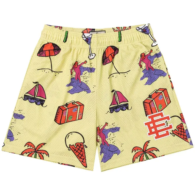 Summer New Summer Eric Emanuel EE Basic Mesh Short Classic Floral Printed Gym Shorts Men's Gym Basketball Sports Beach Shorts