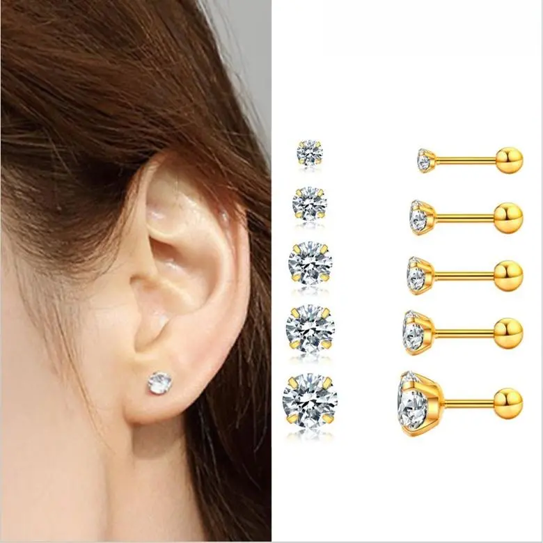 Earrings, Shiny and Beautiful, Fashionable and Luxurious, Unique Screw Buckle, Cochlea Button, Stylish Accessories for Women