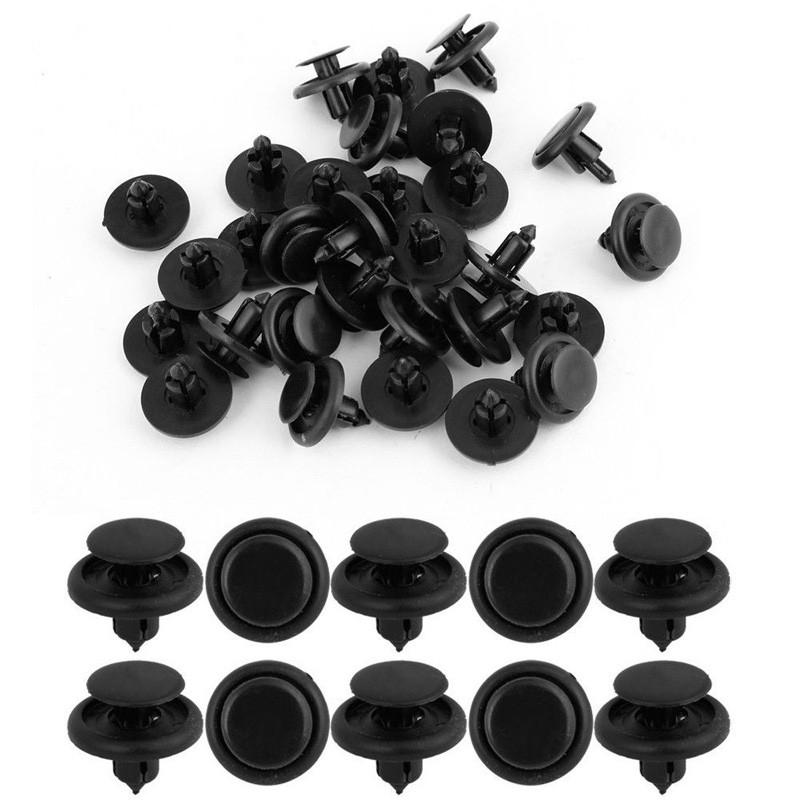 Chốt Đinh Tán Nhựa Màu Đen, 30 CÁI, Đường Kính 7Mm, Phụ Kiện Xe Hơi, Kẹp Chốt Chống Va Đập Xe 0
