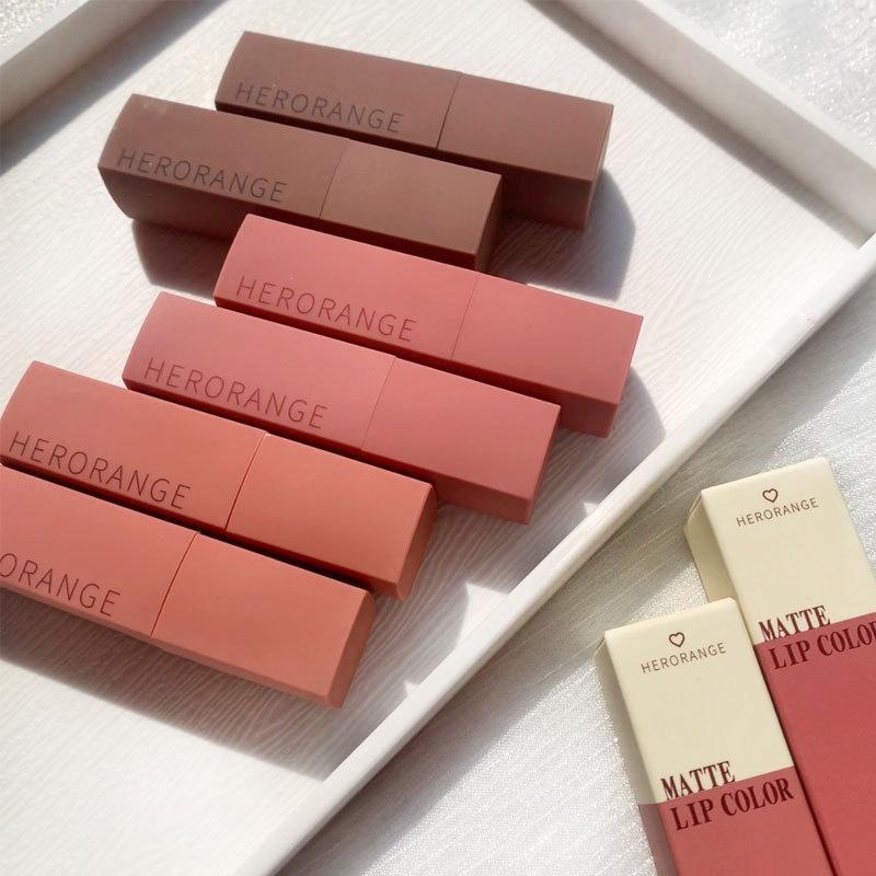 Son Kem Lì Herorange Màu Nhung Sương Mềm Mịn Lâu Trôi Mềm Môi Herorange Matte Lip Color son môi Son38 2