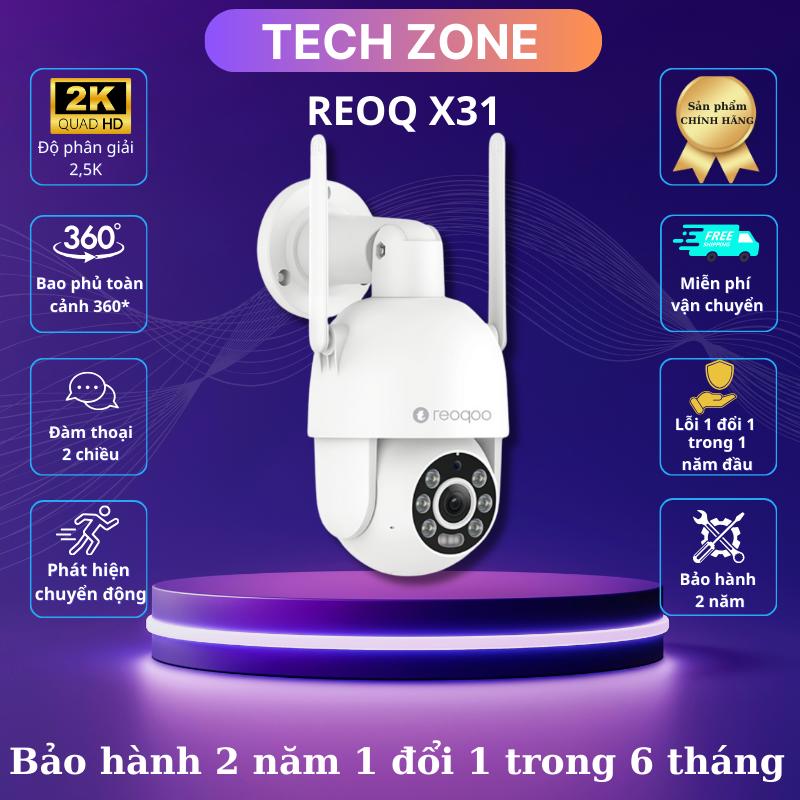 Camera AI REOQ X31 báo cháy, báo tiếng trẻ khóc, phân biệt người, động vật, xe cộ, hình ảnh ban đêm có màu, Ttnh năng xoay 360 tại TECHZONE VN