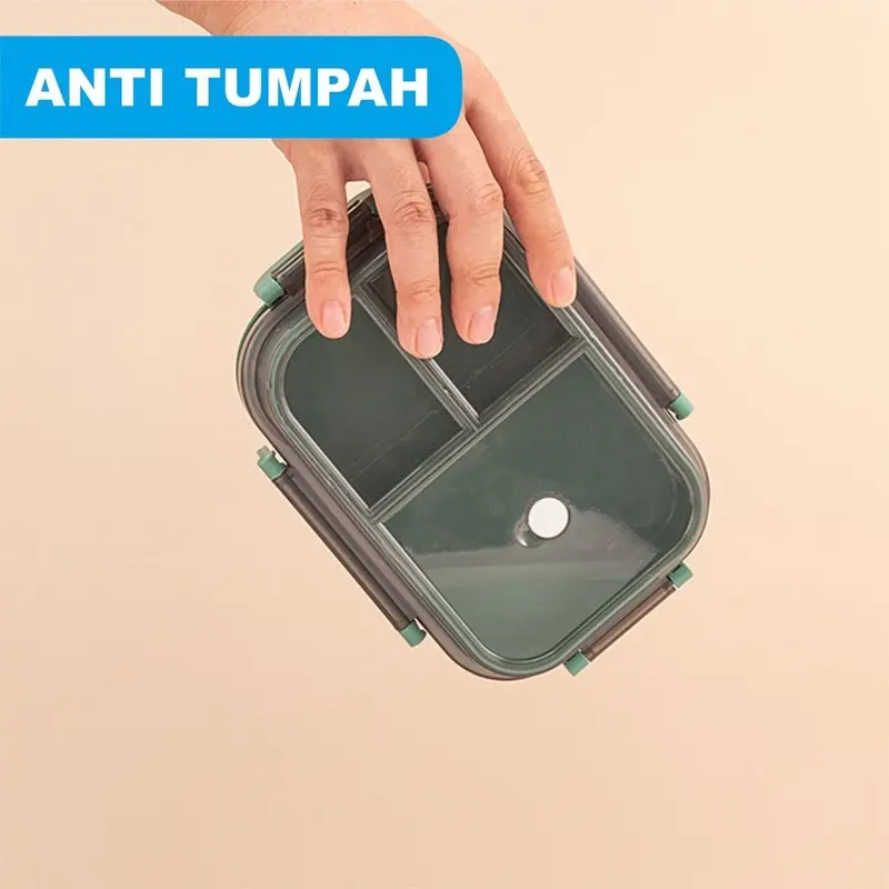 Set Kotak Makan dan Tas Bekal Sekolah Kerja - Lunch Box Set Tas Bekal Botol Minum Bekal Makan Siang Anti Tumpah Anak Sekolah Laki-laki Perempuan Kitchenware 2