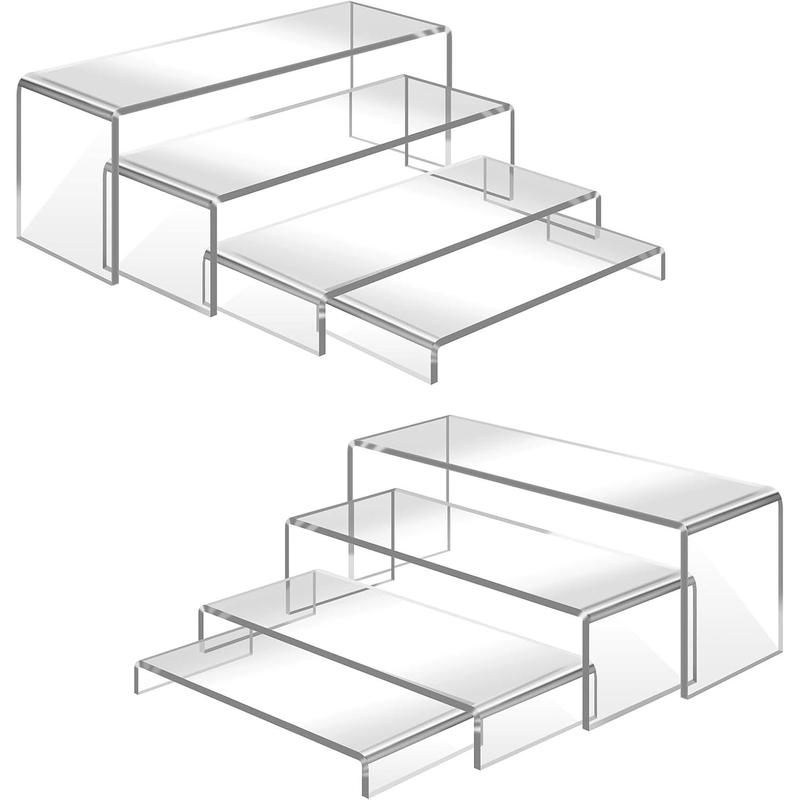 Counting Risers 8 count Large Display Risers, 2 Sets Clear Stands, 0.19