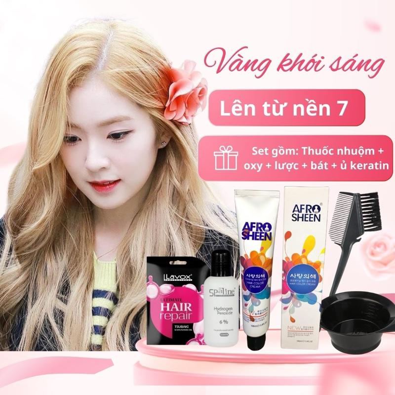 Combo nhuộm tóc Hàn Quốc cao cấp tặng kèm bát lược và keratin 4