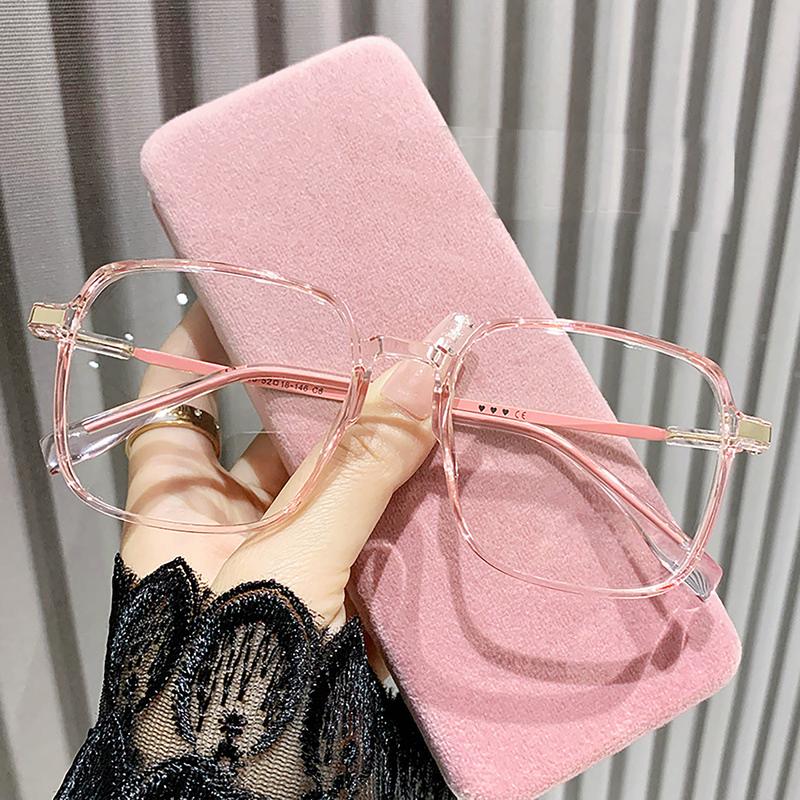 Kính mắt cận 0-4 độ cận Hàn Quốc gọng vuông bằng nhựa và hợp kim khung to phong cách Hàn Quốc