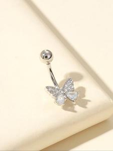 Anillo para ombligo con diseño de mariposa, Joyería de moda para piercing de ombligo para mujeres, Accesorio sensual para uso diario y casual