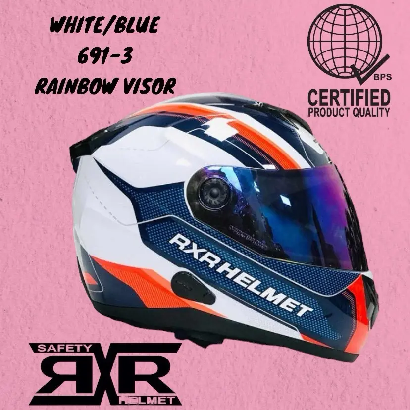 With Box Motorcycle Full Fce RXR helmet 691-3 with BPS motorcycle for helmet RAINBOW VISOR