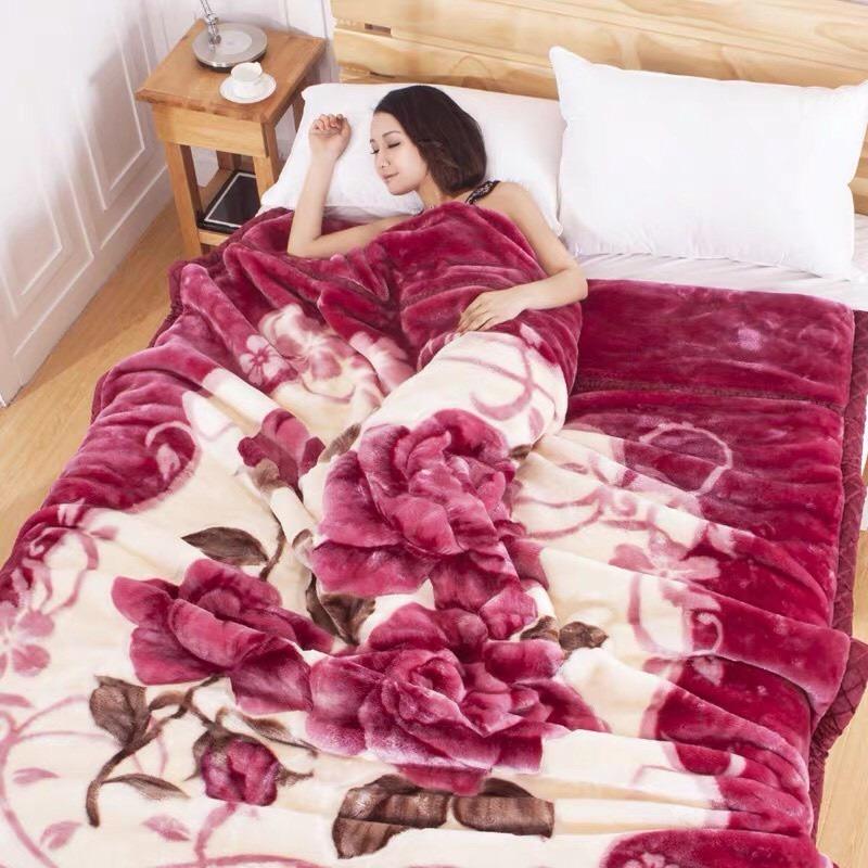 Chăn mền tuyết nhung 2 lớp loại dày 1.8kgsiêu ấm mền mịn 1,6mx2m bao đẹp cao cấp 5