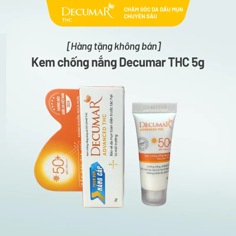 [Hàng tặng không bán] Kem Chống Nắng Hỗ Trợ Sáng Da Cho Da Mụn Decumar 5g - HN0700 0