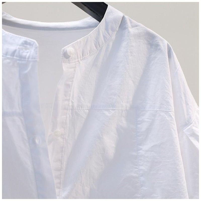 Product Introduction of Áo Sơ Mi Cho Nữ, Phong Cách Công Sở Thường Ngày Thiết Kế Trơn Tay Phồng, Thanh Lịch, Áo Thường Ngày Dáng Rộng Thời Trang Gấp Bất Đối Xứng Hàng Mới Về Mùa Hè, Phong Cách Thanh Lịch, 2024 12