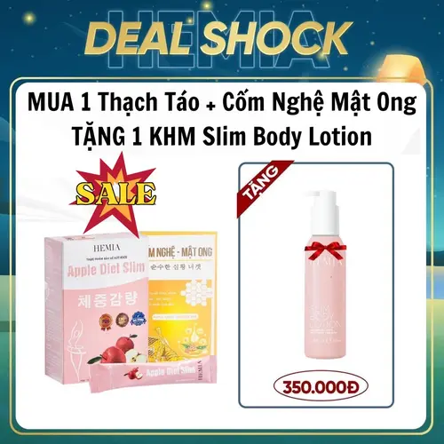 [Mua 1 Tặng 2] Mua Thạch Táo TẶNG 1 Cốm Nghệ Mật Ong + TẶNG 1 KHM Slim Body Lotion