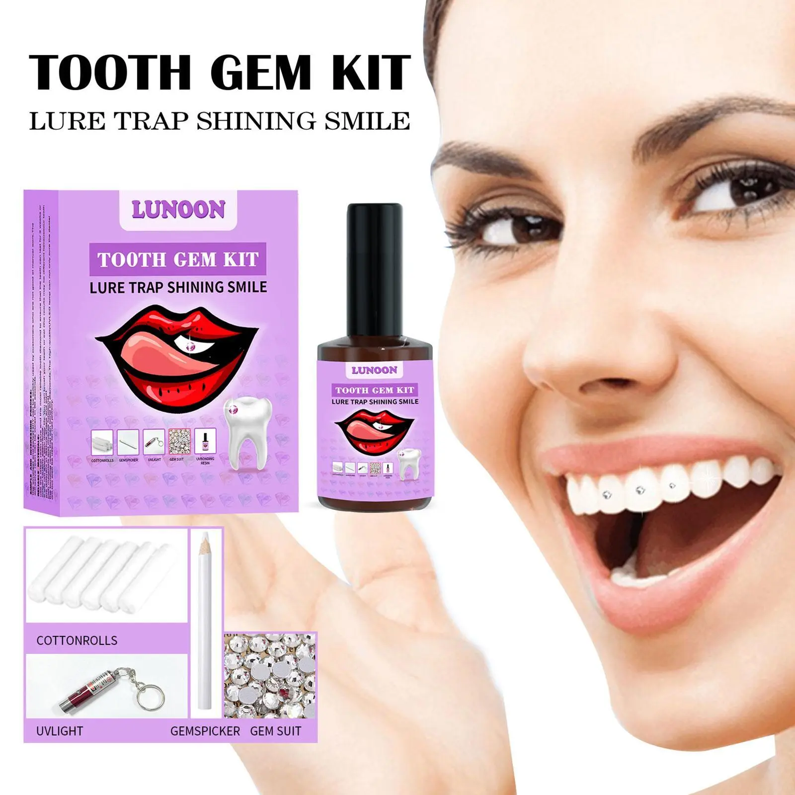 DIY Dental Care Set with Tooth Gems The Safe and Simple Way to Enhance Your Smile A8W1