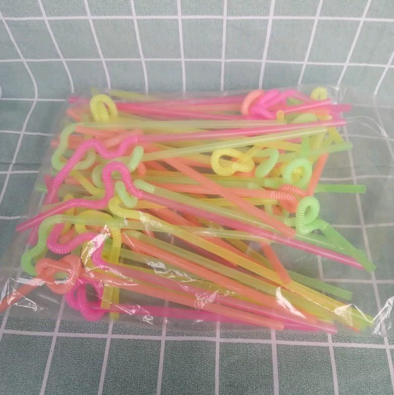 Sedotan Fungky / Sedotan Ulir Spiral Warna- warni @50pcs Straw Buah Minuman 0